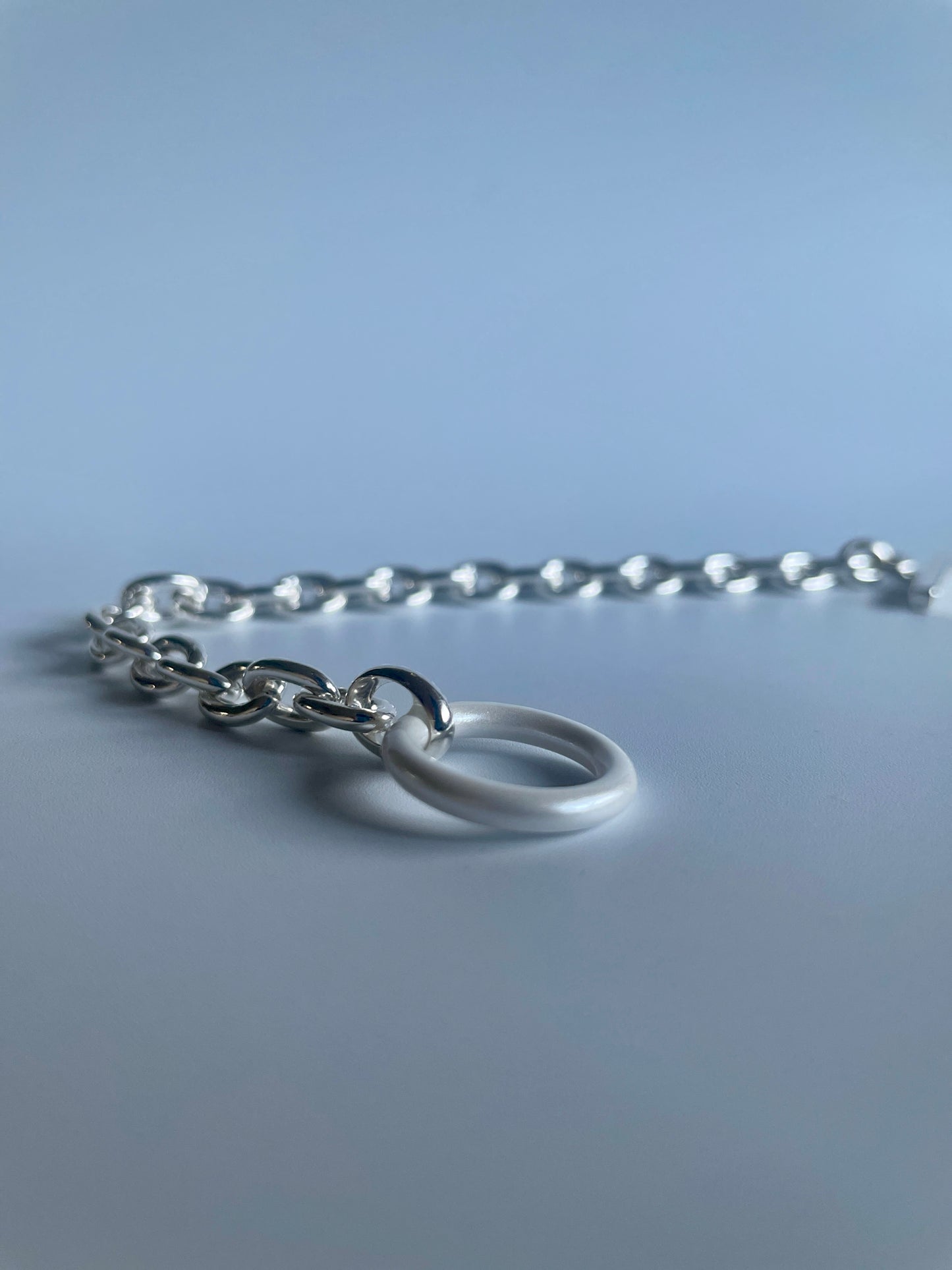 【予約販売】Saturn Silver Chain Bracelet White　12/16より発送