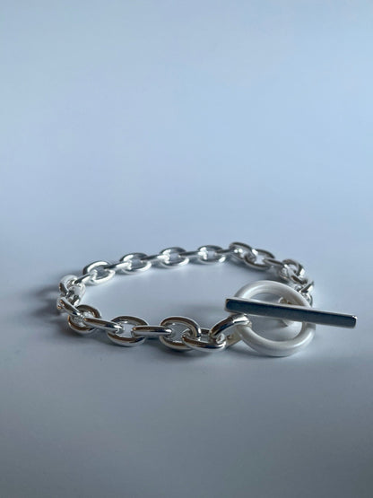 【予約販売】Saturn Silver Chain Bracelet White　12/16より発送