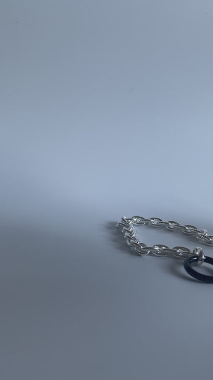 【予約販売】Saturn Silver Chain Bracelet Black　12/16より発送