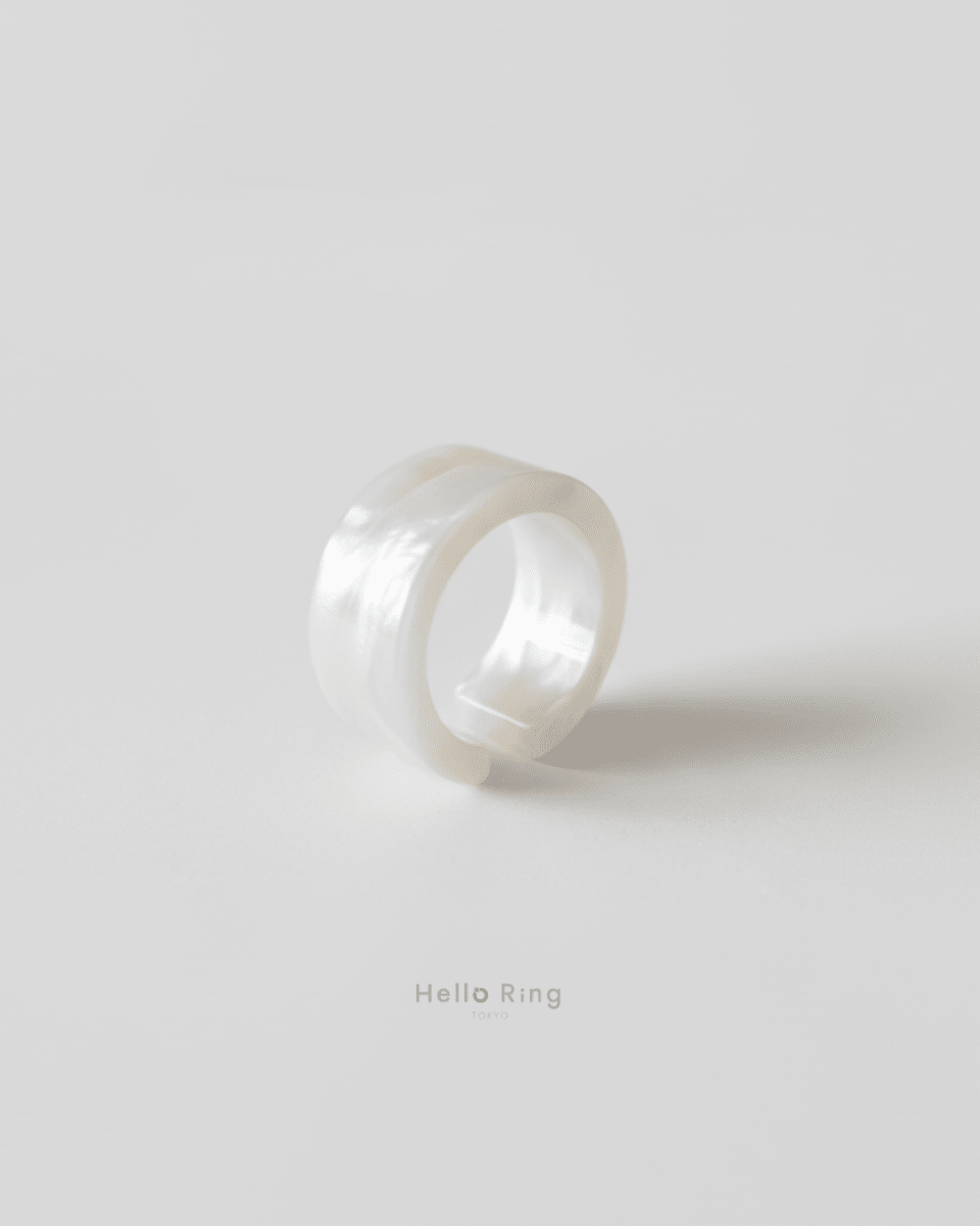 お湯で調整できるリング / White Pearl Skeleton - HelloRing